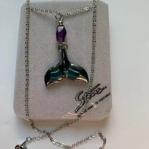Hematite Whale tail necklace